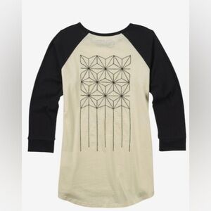 Burton Caratunk Raglan Sleeve Organic Cotton T-Shirt w Embroidered Back Graphic.